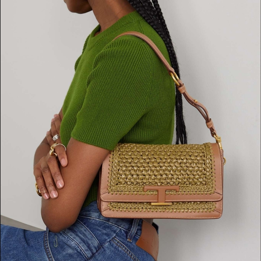 Tod's Brown Woven Crossbody Bag